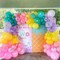 Rainbow Colorful Balloons Arch for Candy Sweet One Two Donut Grow Up Ice Cream Birthday Party Decorations Pastel Purple Pink Blue Yellow Brown Confetti Latex Balloons Garland with Long Balloons
